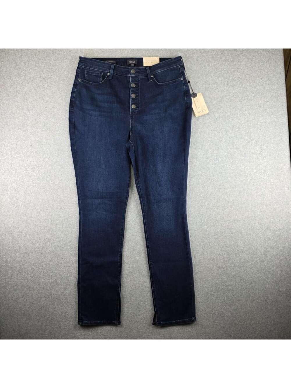 NYDJ Alina Legging Jeans Womens 14 NWT Dark Wash High Rise Button Fly Stretch